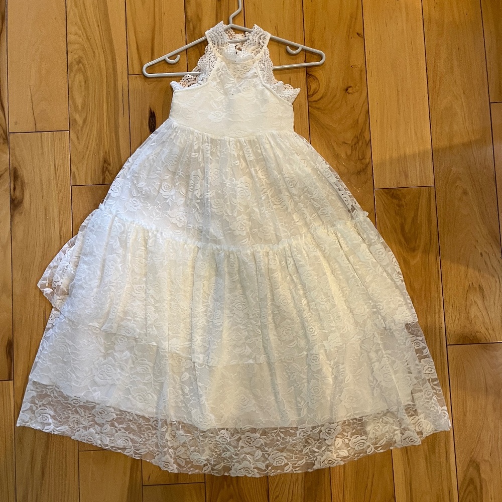 Trish Scully Flower Girl Dress - Boho Super Soft White Lace